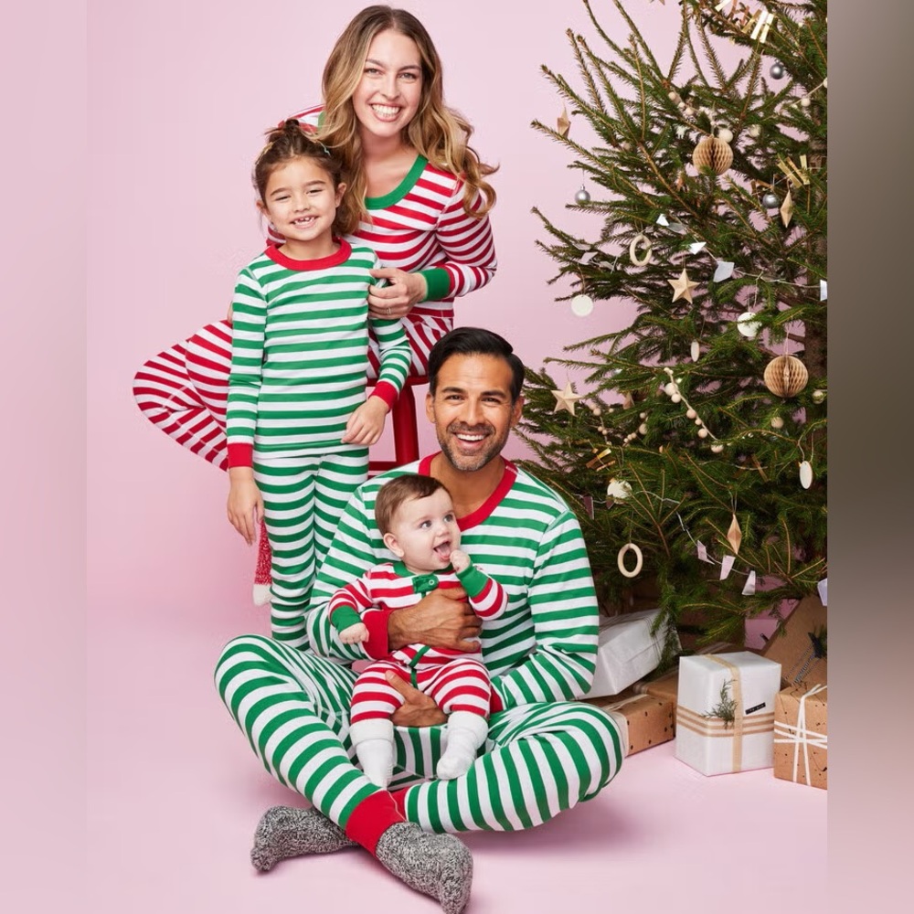 Hanna Andersson Green and White Striped Family Pajama Set- MEN - Picture 2 of 3